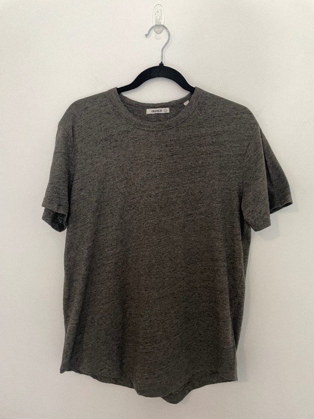 Buck Mason Mens Heathered Gray Tri-Blend Crew Neck Short Sleeve T-Shirt Small